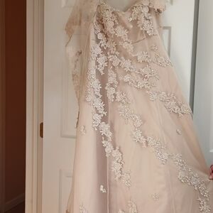 Ivory Lace Appliqué A-Line Gown